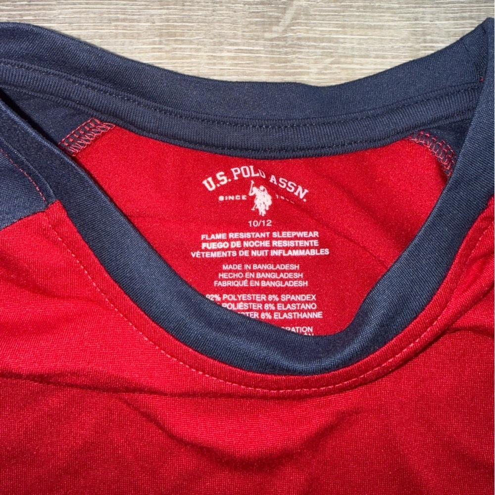 U.S. Polo Assn. Boy’s Size M Red Navy Pajama Shirt NWT Soft Comfy - Picture 3 of 4